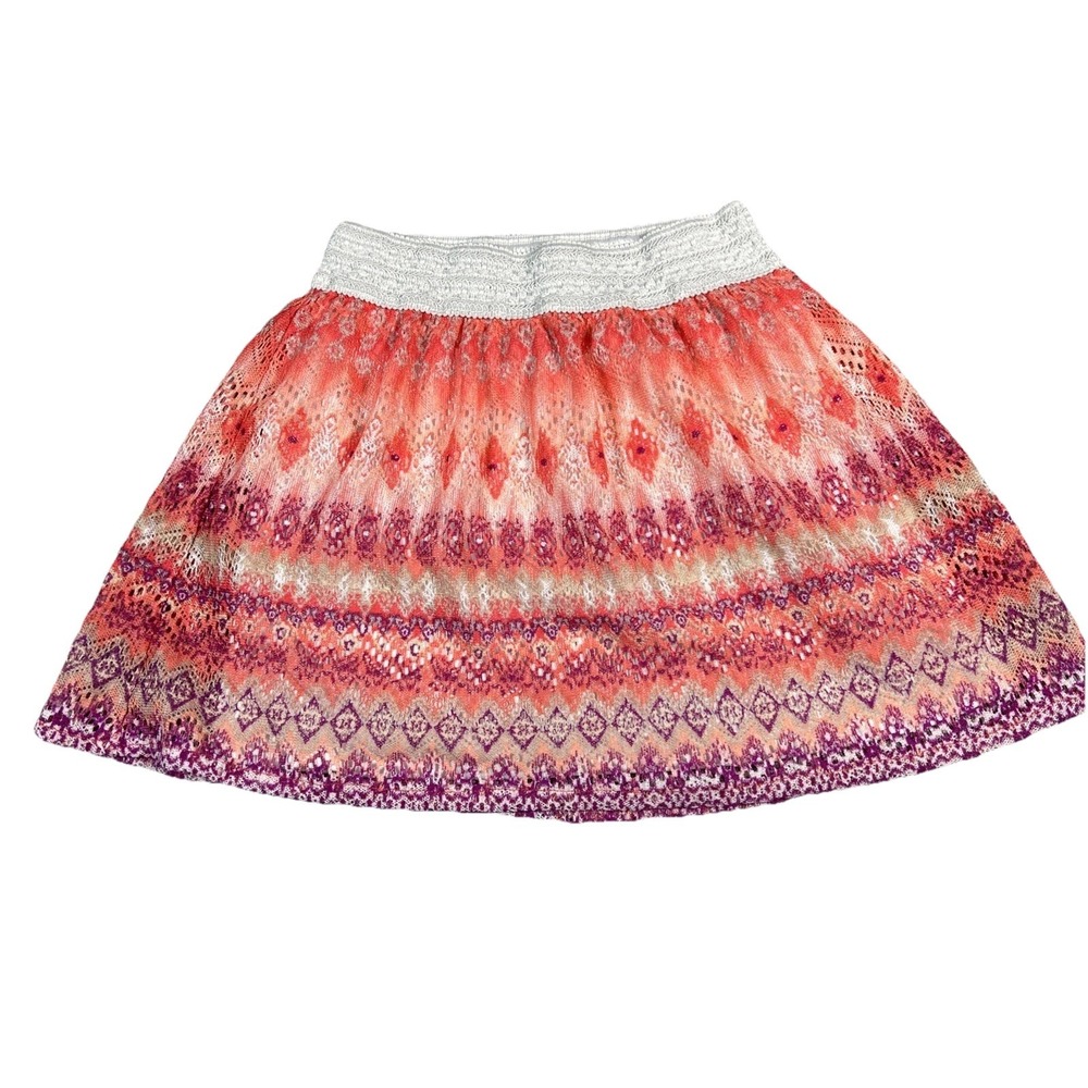 Joey B Girl's Stretchy Lace Skirt Pink Coral Size L w/ Lining
